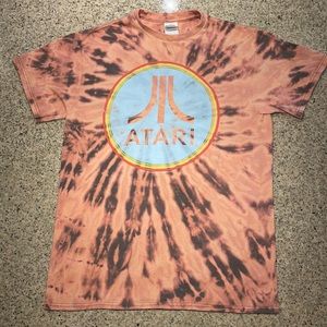 Atari Retro Spiral Bleach Dyed T-Shirt Size Medium